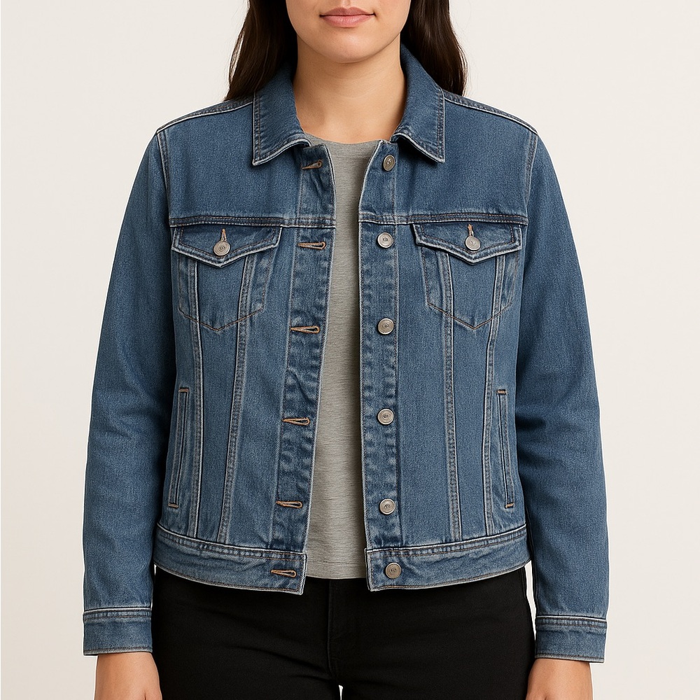 💙NWT Blue Jean Button Up Jacket